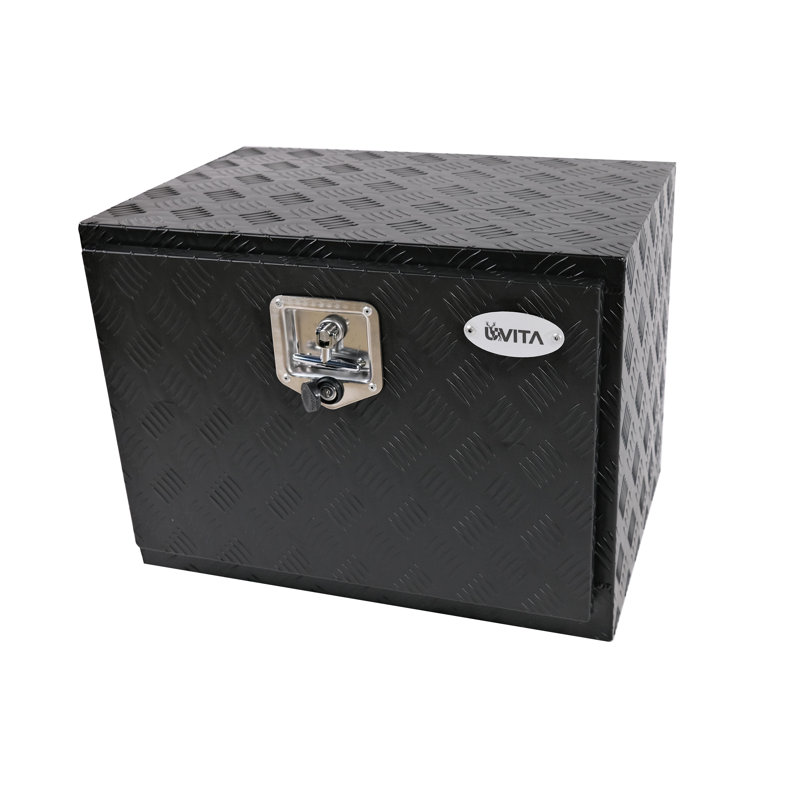 Boîte à outils en aluminium robuste pour véhicule tout-terrain avec verrou (24 po x 16 po x 18 po)
