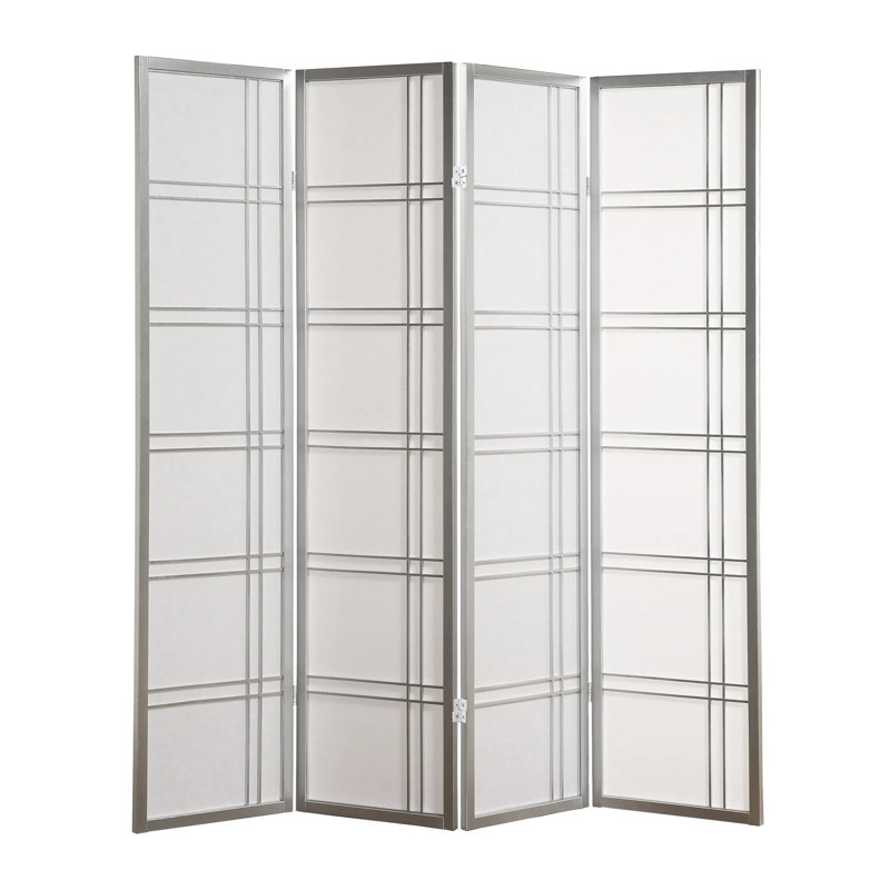 Seto 4-Panel Room Divider Screen, Silver