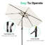 Parasol de table d'extérieur de 7,5 pi avec parasol de marche et manivelle - beige
