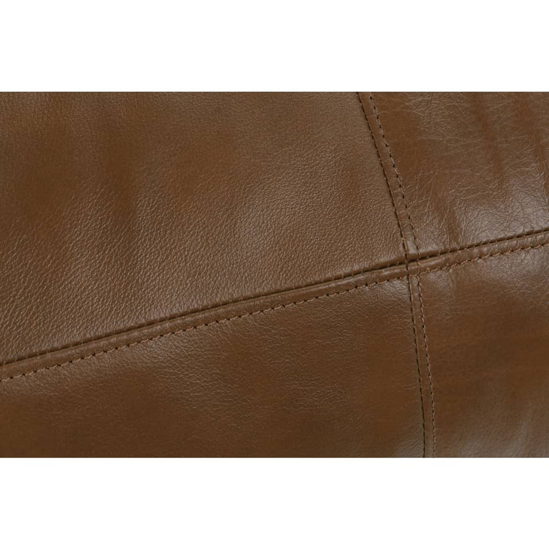 Madeline Leather Bench Cushion Sofa, 34" H x 90" W x 40" D, KL253-94, Dark Brown Wood