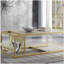 Table basse rétro brune avec porte-revues