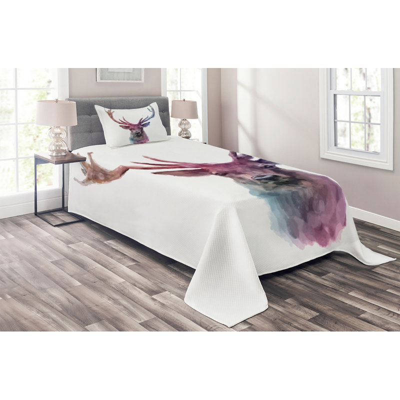 Rustic Polyester Coverlet, Twin Bedspread + 1 Sham