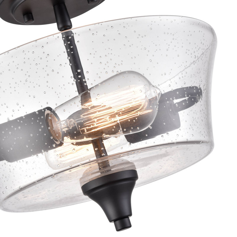 2 lumières 11 po Nickel brossé semi-encastré, Noir mat