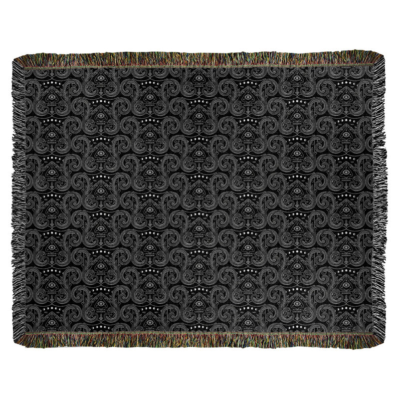 Couverture tissée Katelyn Elizabeth, l 60 po x L 80 po, Noir