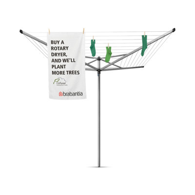 Brabantia 50 Metre Topspinner Rotary Clothes Line with Ground Spike and Cover