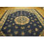 Tapis bleu en laine noué à la main à poils longs rectangulaire des années 1890