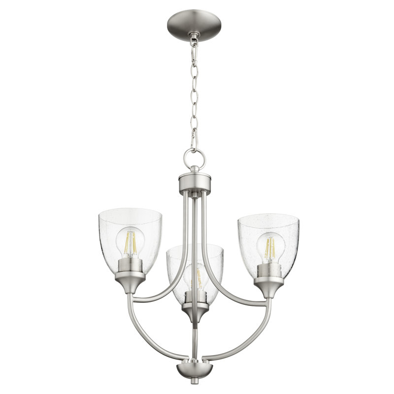 Cariah 3 - Light Dimmable Empire Chandelier, Satin Nickel