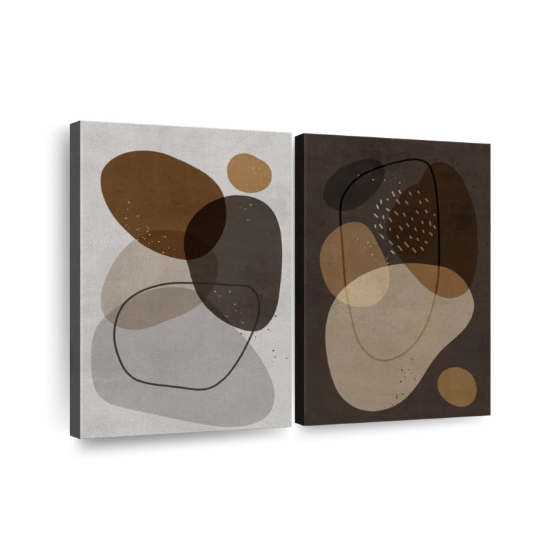 Boho Abstract Multi Piece Canvas Print, 30" H x 41" W x 1.25" D