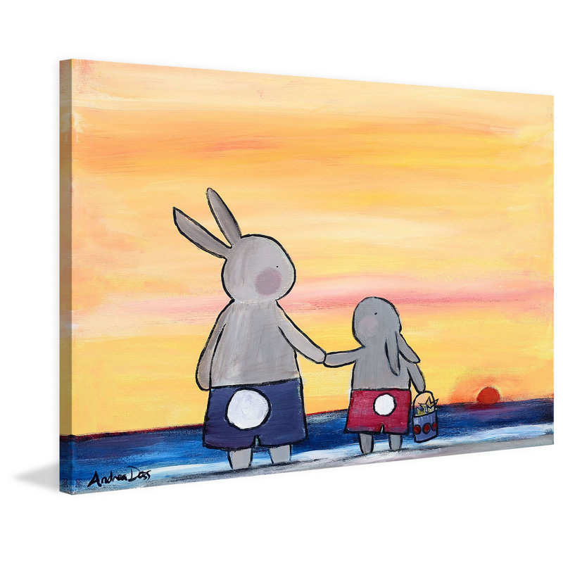 «Beach Bunnies» par Andrea Doss, reproduction sur toile tendue, H 30 po x l 45 po x P 1,5 po