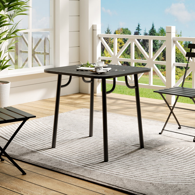 Carmedie Outdoor Garden Metal Table, 75cm H x 80cm L x 80cm W