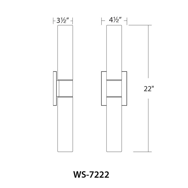 Elementum 1 - Light LED Bath Bar, 3500K, Brushed Nickel, 4.5" H x 22" W x 3.5" D