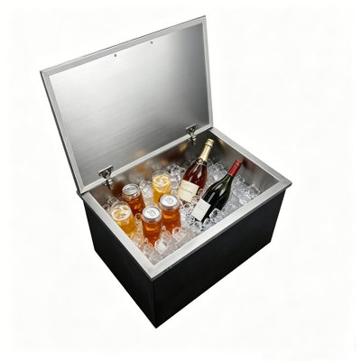 Glacière encastrée en acier inoxydable avec drain 24H 107,5L avec drain pour bar et cuisine d'extérieur 107,5L