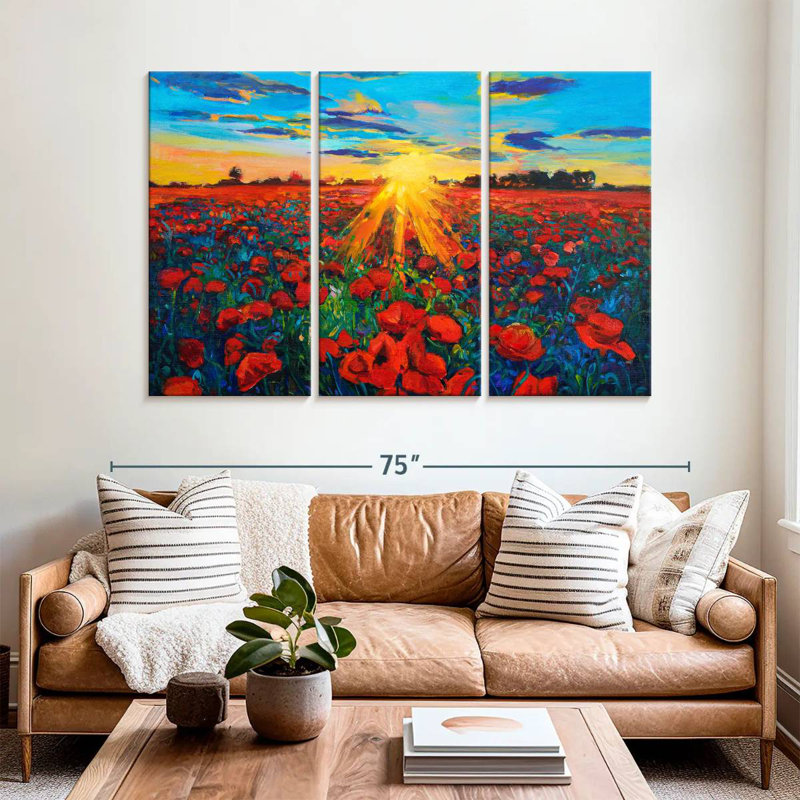 Alvord Poppy Field Golden Hour, H 42 po x l 65 po