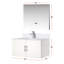 36 po L x P 22 po. Meuble-lavabo blanc brillant, comptoir en marbre, robinet, miroir à DEL - aux rayures et aux taches-1600617709