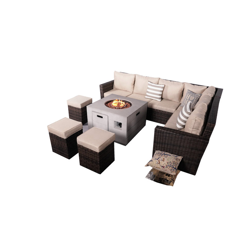 9 - Person Patio Conversation Set with Cushions