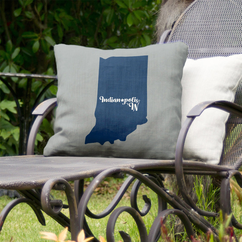 Coussin décoratif d'intérieur/d'extérieur, Indianapolis, 16 po x 1 po, Bleu sarcelle