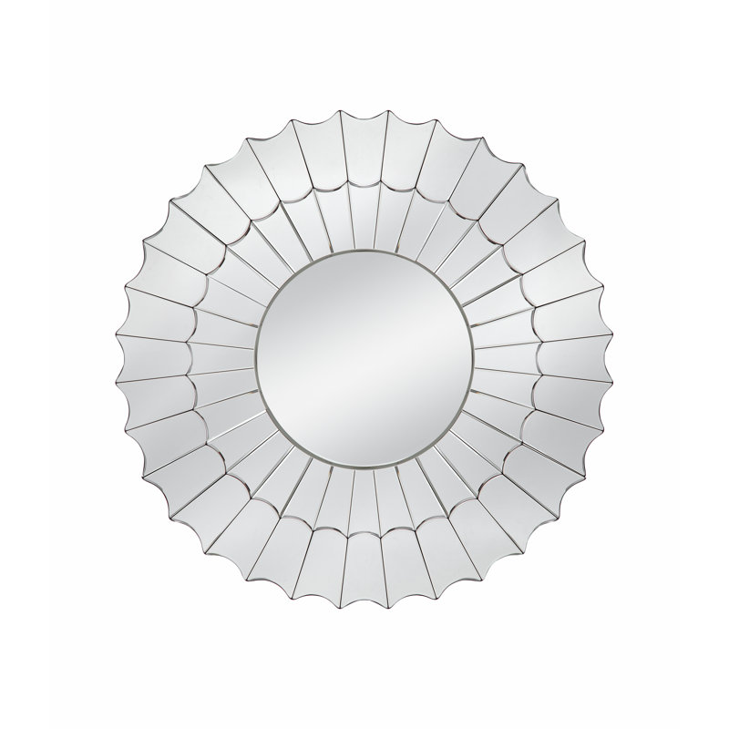 Oli Round Silver Mirror with MDF Frame
