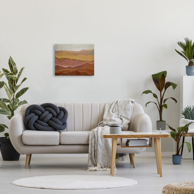 «Warm Glowing Mountain Range Overlay Desert Landscape» par Liz Jardine - peinture sur toile tendue, Toile tendue