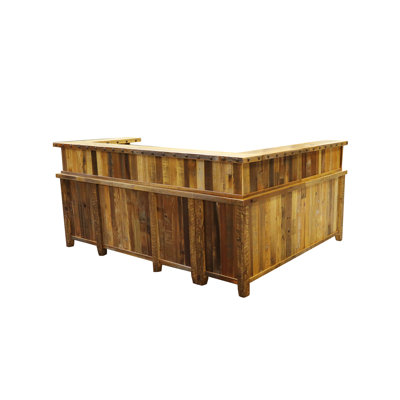 Naithen L-Shaped Wood Reception Desk with Filing Cabinet
