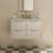 Mulloy 36 Inch Wall-Mounted Single Rectangle Vanity Bathroom Vanity with Carrara White Marble Countertop 1.5 Inch in Warm White-802573547-802573550