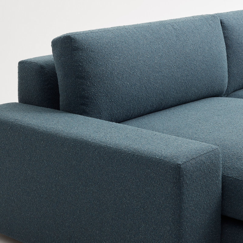Esker Chaise Sectional, Kelso Blue Polyester, Left Hand Facing