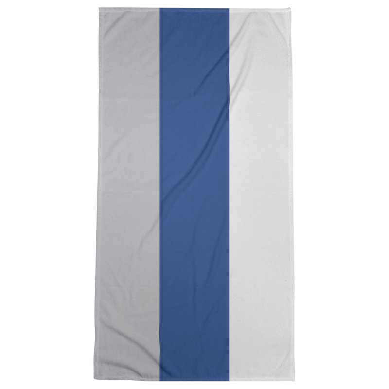 Cotton Blend Lightweight Bath Towel, Gray/Royal Blue/White