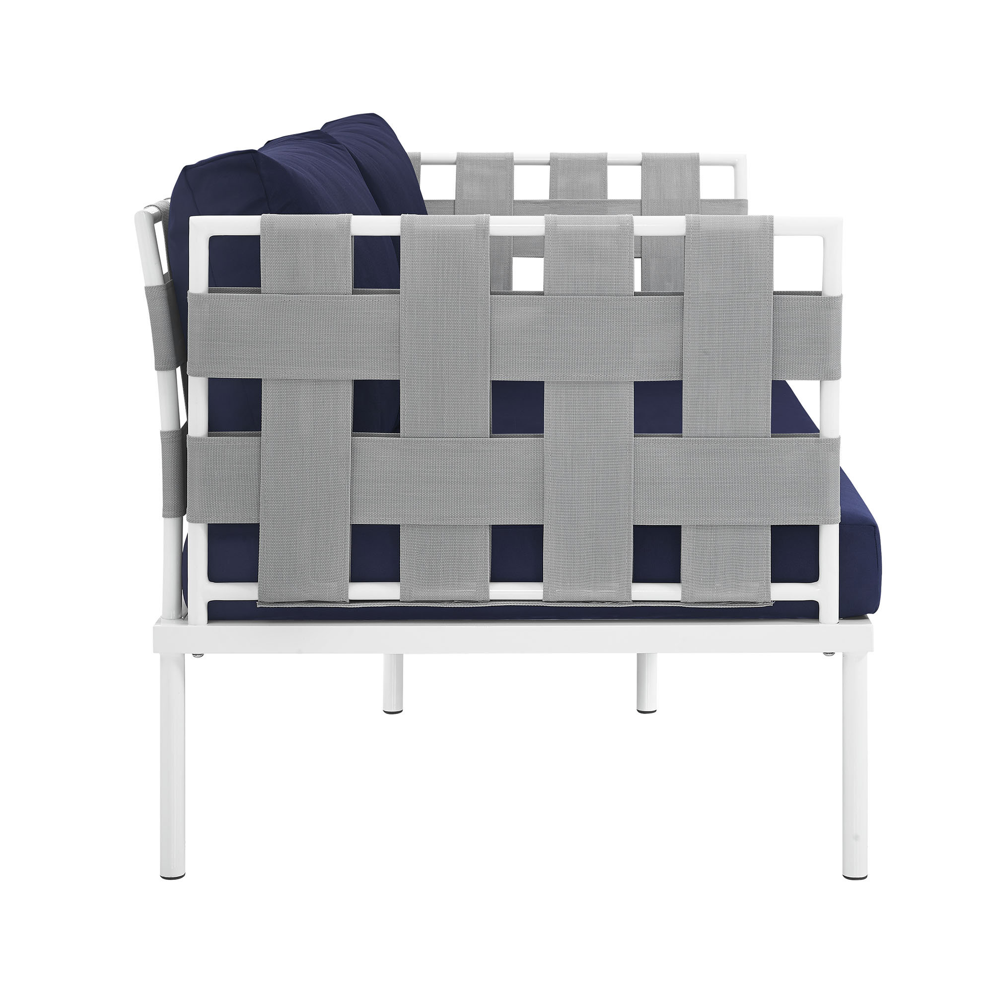 Harmony Outdoor Patio Aluminum Loveseat, Navy