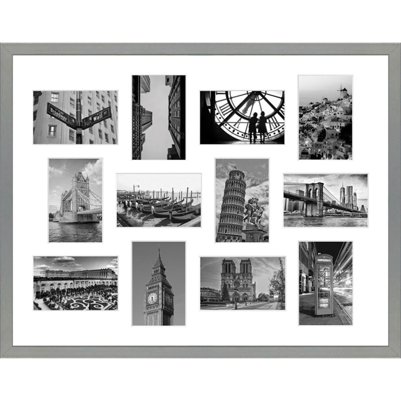 Kyeung Wood Picture Frame with Mat, Light grey