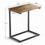 Table de bout en C Gilsum, avec plateau en bois massif et base en acier-192574278-192574273