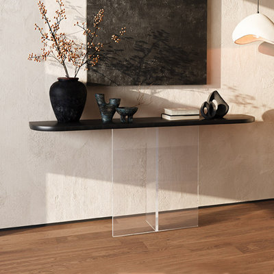 Modern solid wood acrylic console table
