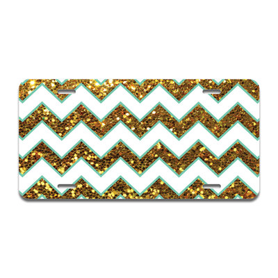 Glitzy Chevron Aluminum Plate Frame