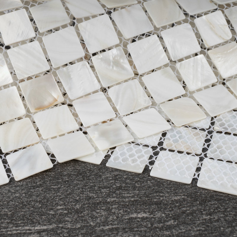 Carreau de mosaïque murale en coquillage 11,75 po x 11,75 po en nacre de nacre 