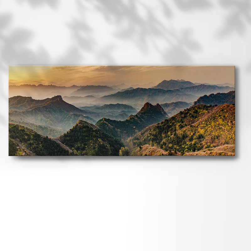 Jinshanling Mountains sur impression sur toile, H 24 po x l 60 po x P 1,5 po