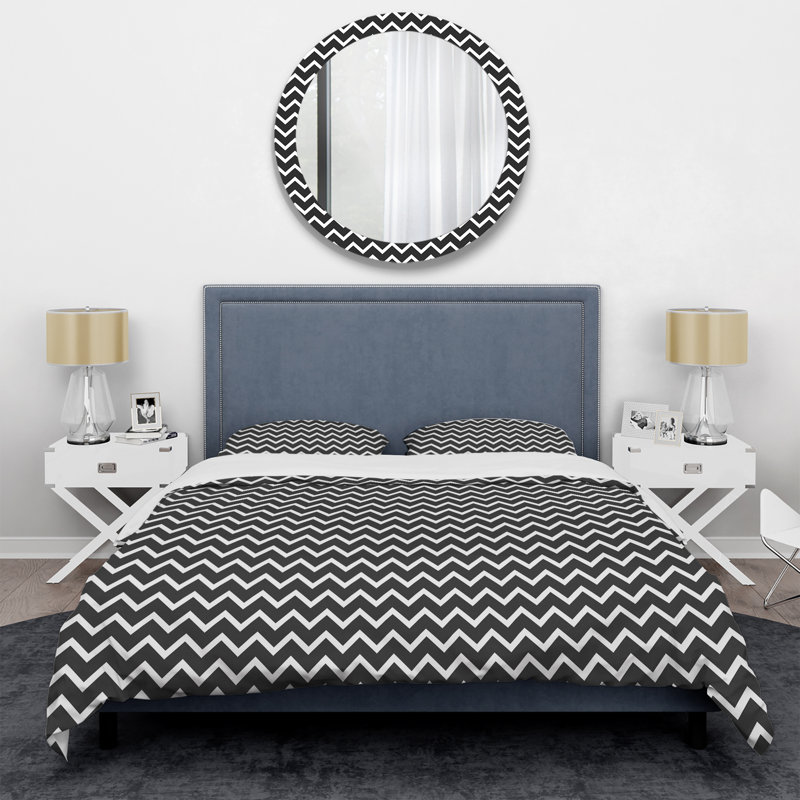 Ensemble de housse de couette en microfibre blanc / brun 3 pièces