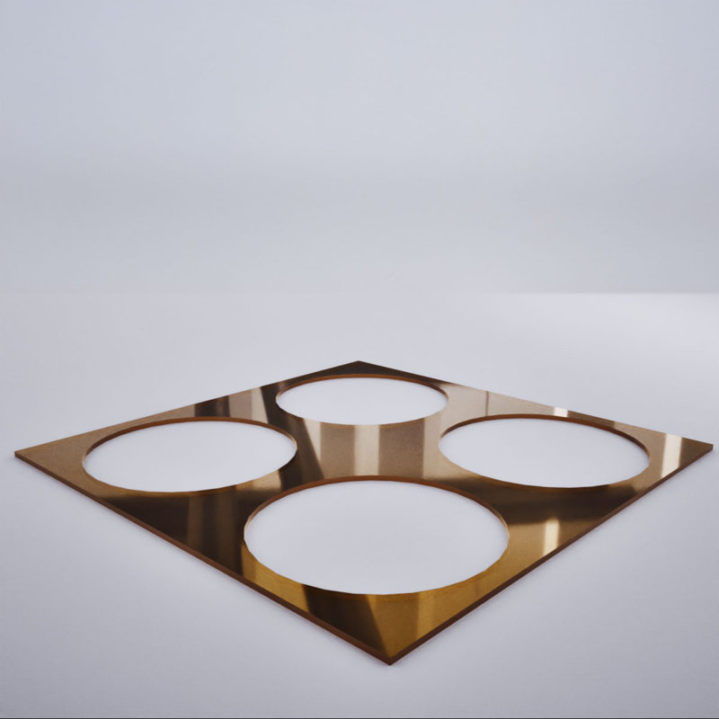 Petits panneaux muraux décoratifs en acrylique Wembley, petit, l 11 3/8 po x H 11 3/8 po x T 1/8 po, miroir bronze, Bronze