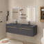 Meuble-lavabo double 59,05 po avec comptoir à surface solide Soleil-896548076
