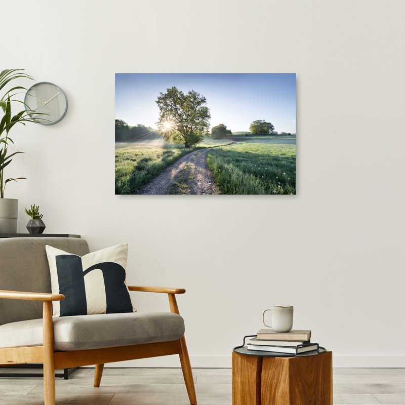 «Spring Path Peaceful Serene Tranquil Landscape Spring», impression murale, 24" H x 36" W