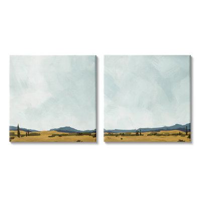 «Mountain Meadow Landscape Countryside Abstraction» par Jacob Green - ensemble de 2 impressions
