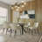 Unfinished Glass Top Metal Base Dining Table-2071230597