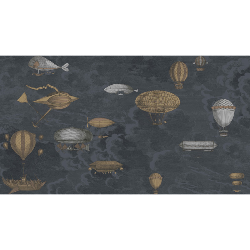 Fornasetti Macchine Volanti Wallpaper, Midnight