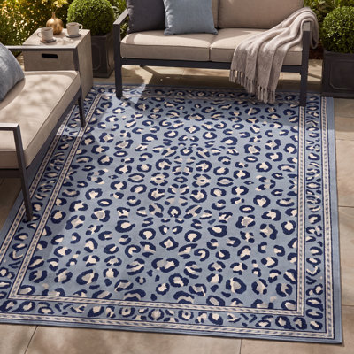 Tapis Pentlandite à motif animalier, bleu marine, gris, ivoire, antidérapant, à poils courts, pour intérieur et extérieur, adapté aux animaux domestiques, idéal pour le salon, la chambre, la salle à manger, l'entrée, le corridor, le bureau, motif léopard à rosettes, bleu denim, ardoise, cuisine, zones de passage intensif, facile à nettoyer et lavable.
