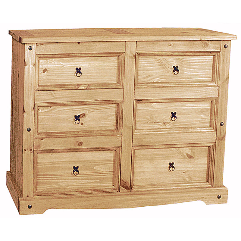Dean Solid Wood 130 cm W Chest of 6 Drawers