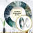 Greidis Green Blue Marbled Dreamscape II - Geometric Large Mirror, Modern Round Unique Wall Mirror Decor, Printed Metal Art-1827459906