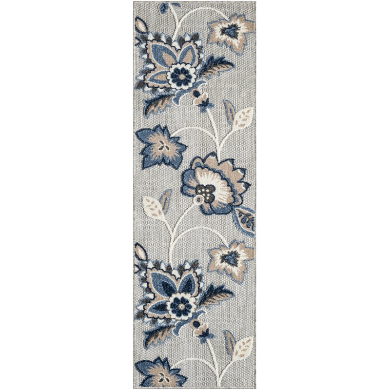 Tapis bleu / gris Amond, Tapis de couloir 2 pi x 6 pi