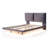 Full Size Upholstered Platform Bed With Sensor Light And 2 Large Backrests, Stylish Platform Bed With 2 Sets Of USB Port And Socket On Each Rear Bed Leg