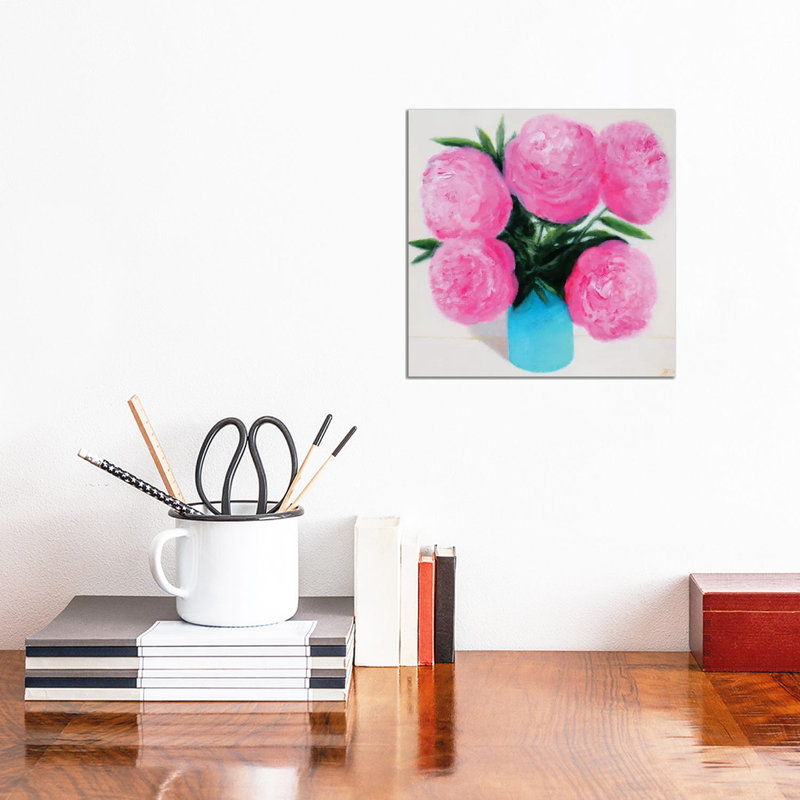 Peonies 1 Piece Wrapped Canvas Painting