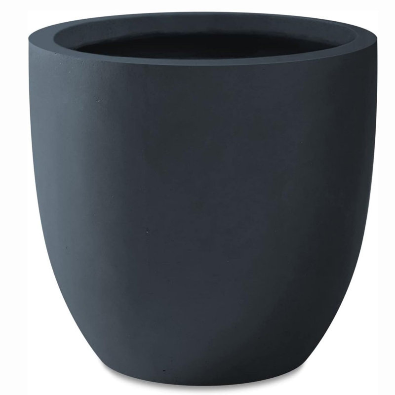 Pot à fleurs en béton Karola, Gris anthracite, H 17 po x l 18 po x P 18 po