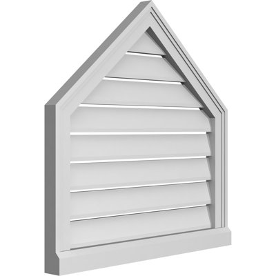Peaked Top Surface Mount Signature Urethane Functional Gable Vent 10/12 Pitch, Primed Tan