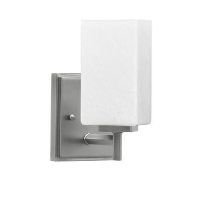 Franklin Wall Sconce With 3.5" Square White Marble Glass