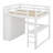 Wood Full Size Loft Bed With 2-Tier Storage Shelves,3 Drawers,Built-In Wardrobe And Desk-142050727